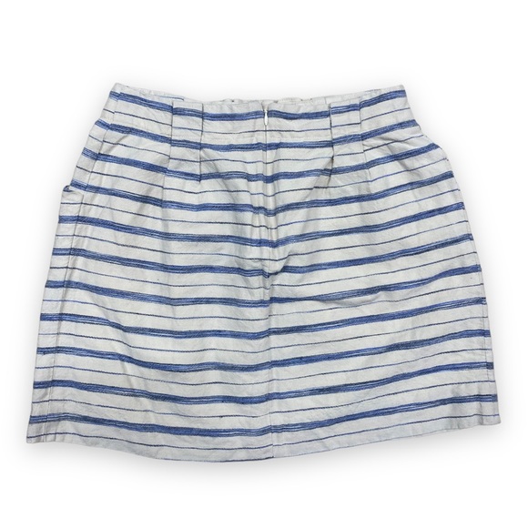 J. Crew Linen Striped Mini Skirt Size 4 Style 43839 - Picture 7 of 8